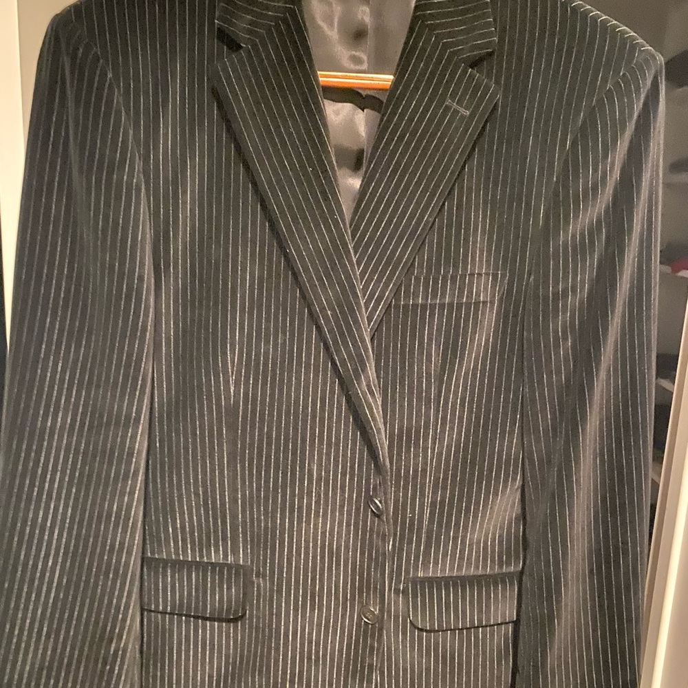 BLACK VELVET WITH PIN STRIPE BLAZER